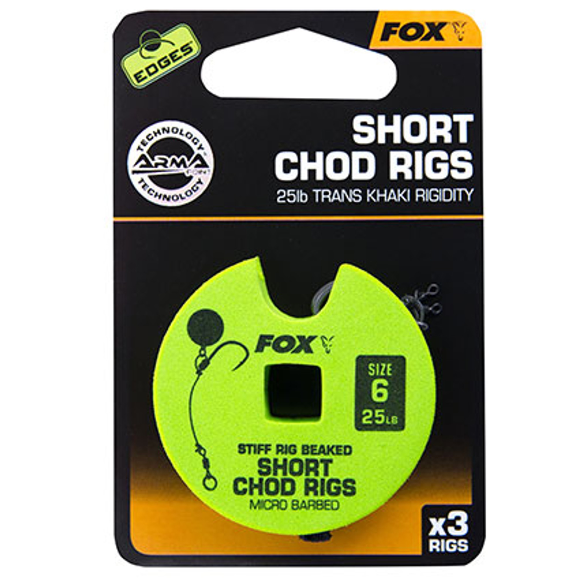 Fox Edge Armapoint stiff rig beaked Chod rigs Short 3 Karpfenrigs