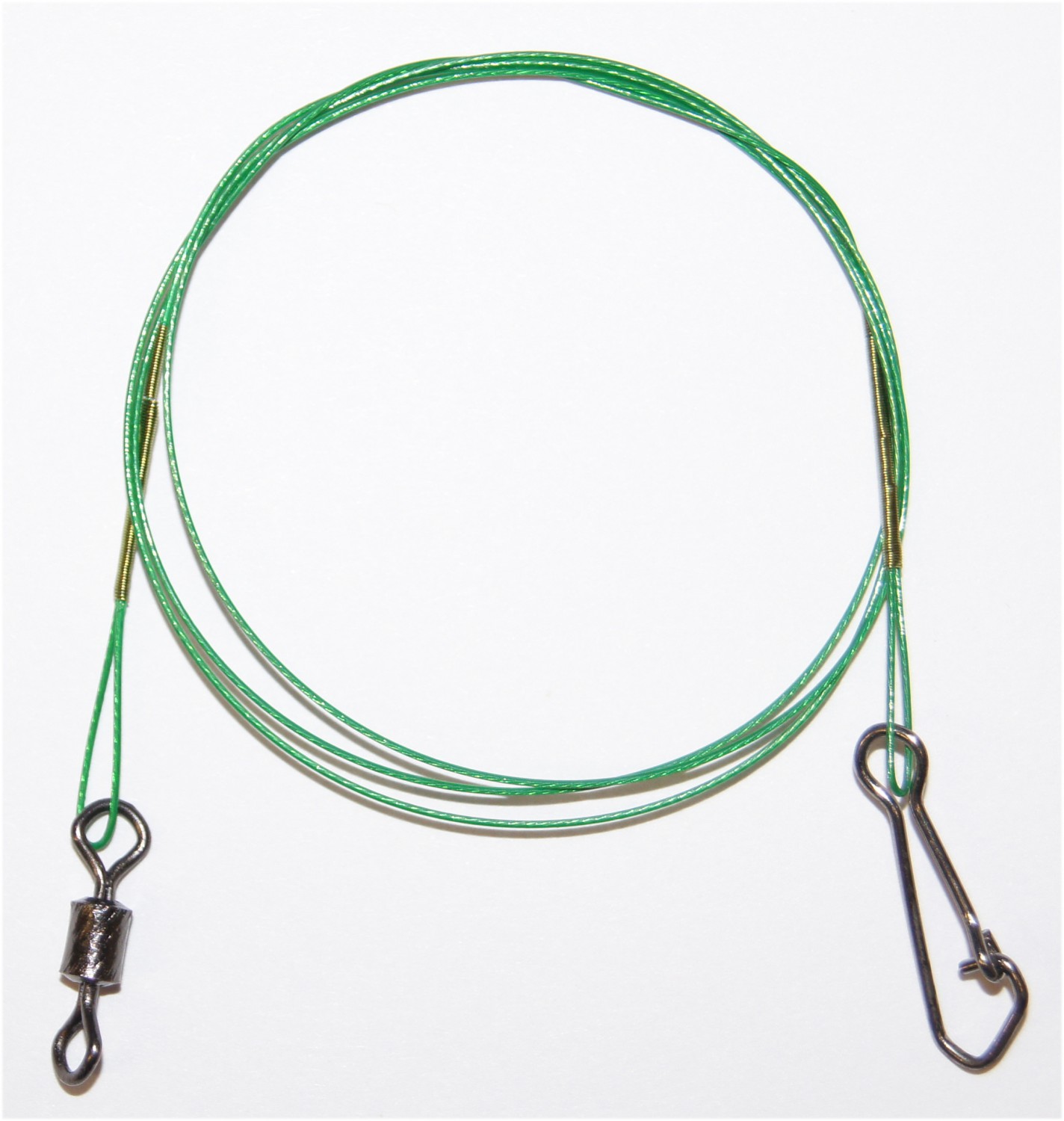 JAXON Stark Set 2St Raubfischvorfach Stahlvorfach mit Karabiner+Wirbel Vorfach