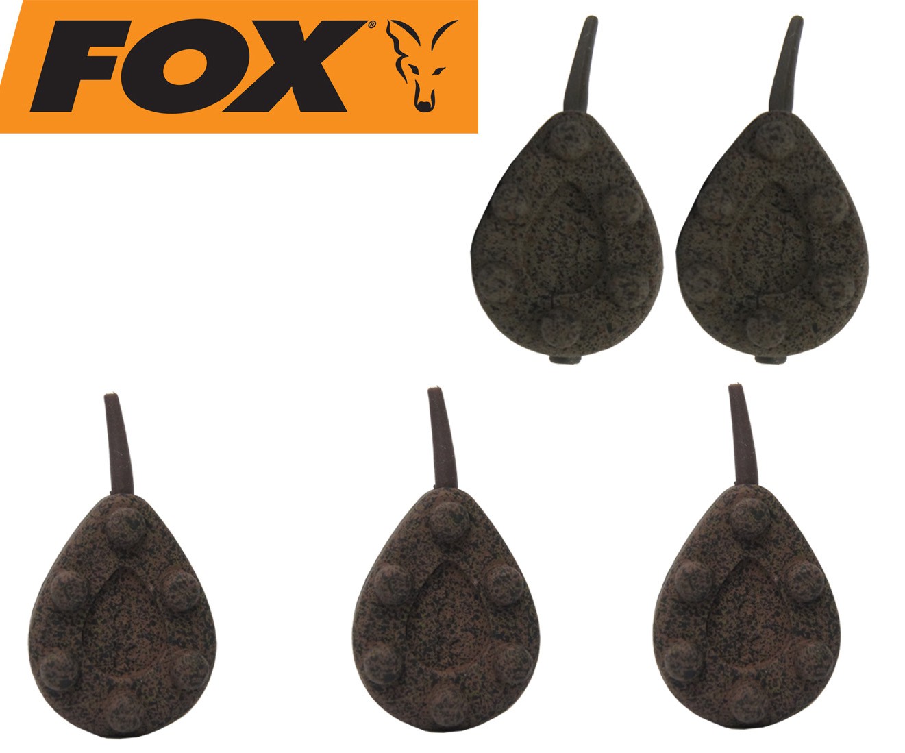 10 Fox Camotex Square Inline Leads Karpfenbleie für Karpfenmontagen