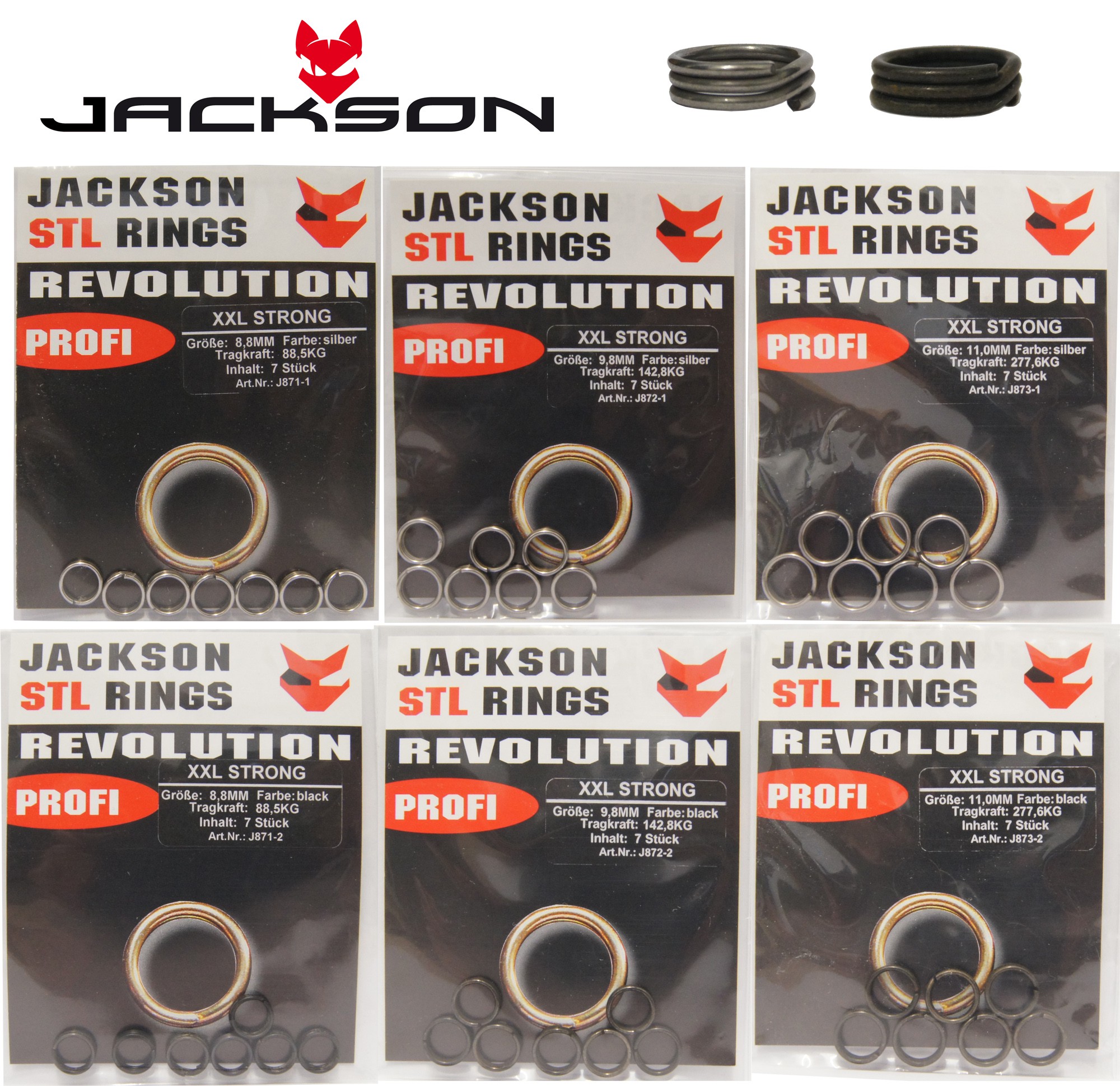 Spro Matt Black SPLIT RING #5 20 Stück Gr 5 8kg Predator Series Sprengringe