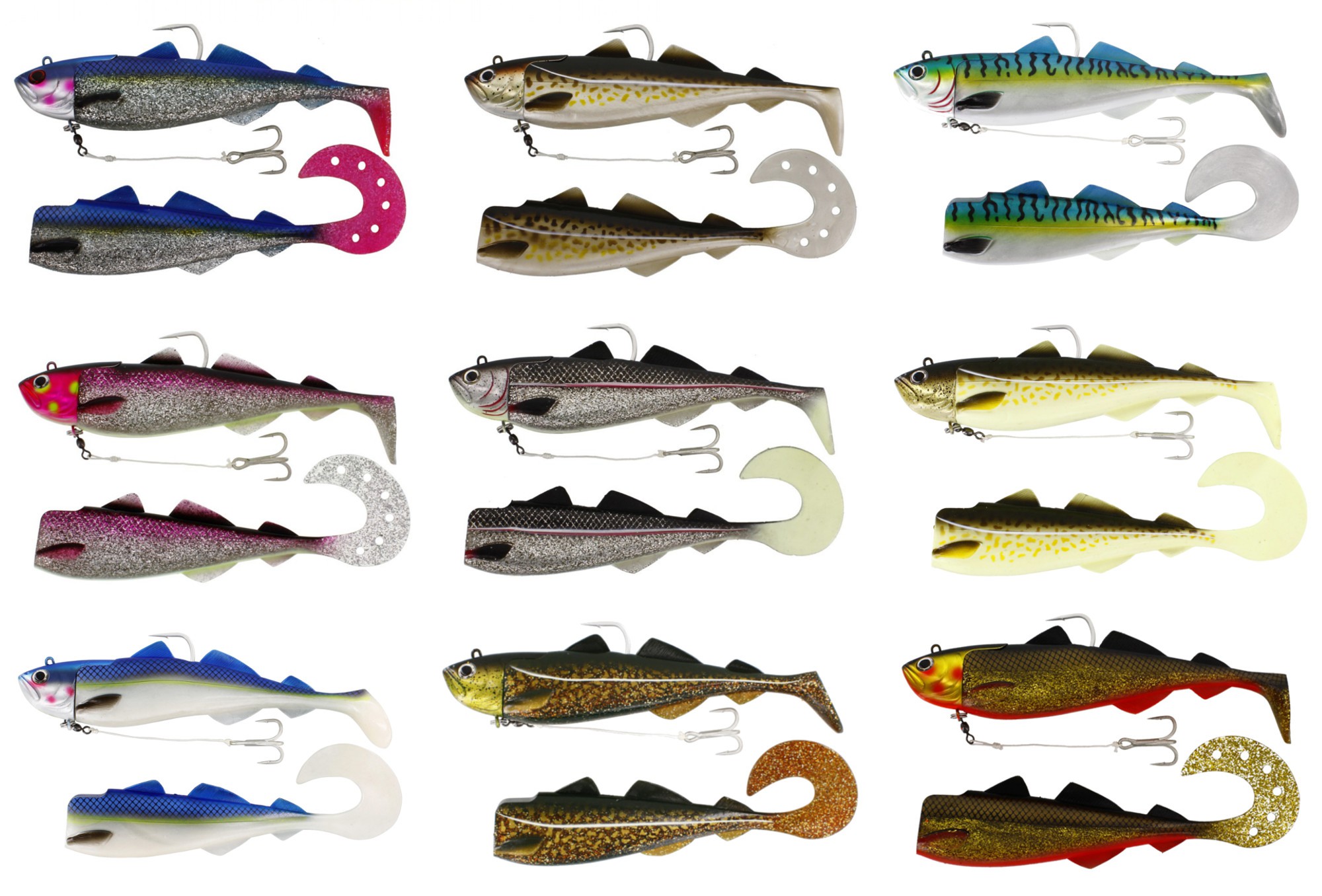 The Mackerel 23cm Red Head Jackson Gummifisch montiert Norwegen angeln Köder