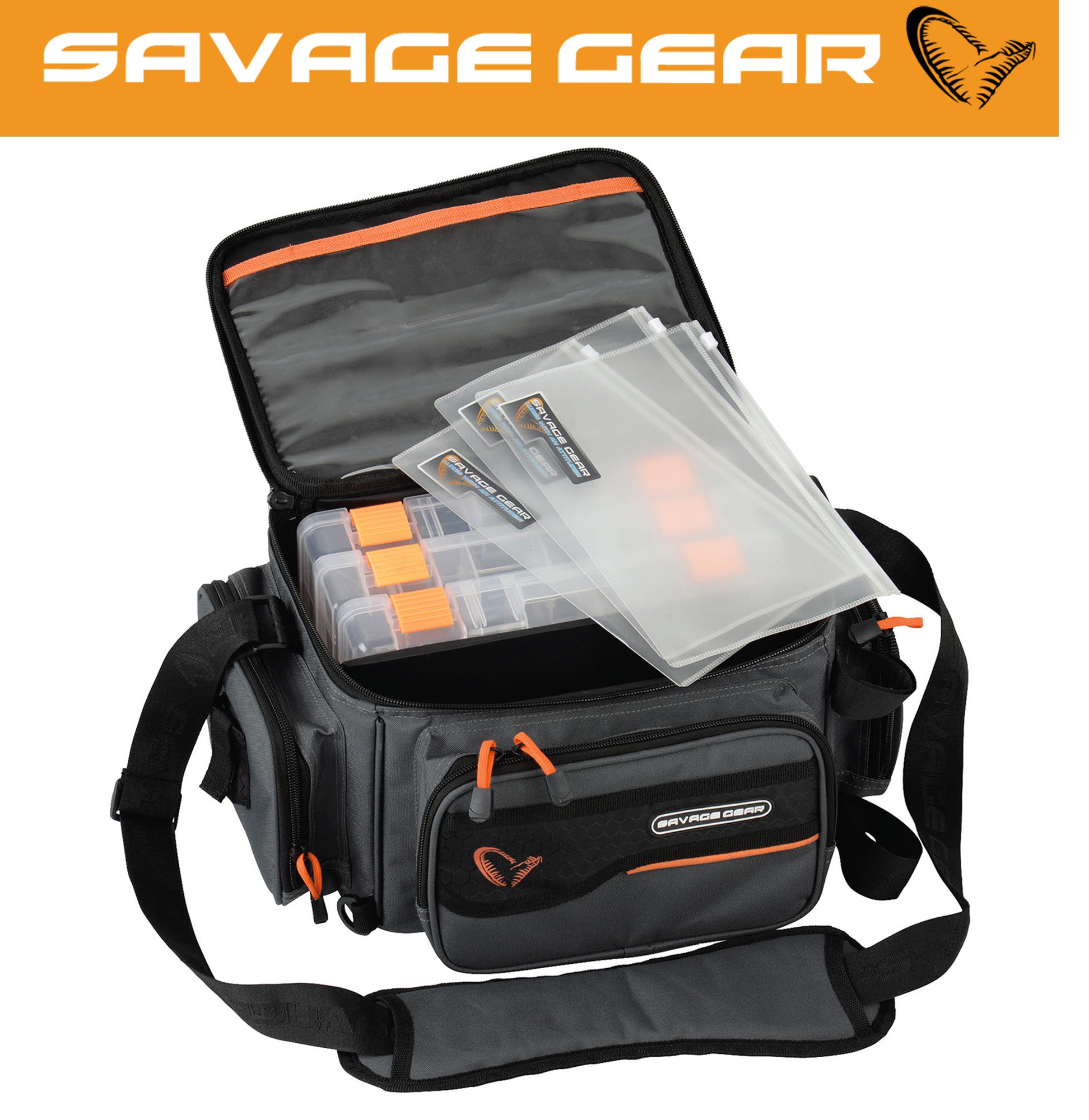 Savage Gear System Box Bag M (20x40x29cm) Ködertasche inkl. 3